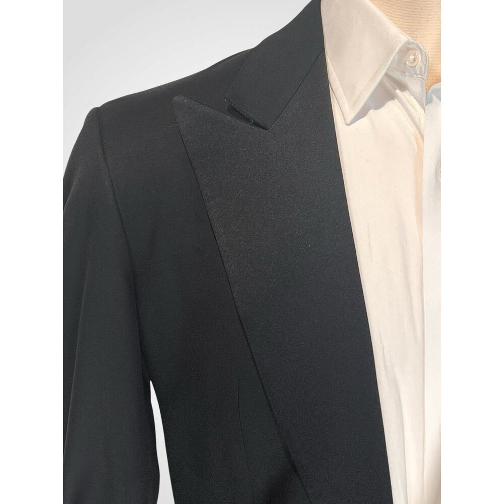 Vintage Ermenegildo Zegna Tuxedo Jacket 42R Black Formal Designer - Picture 6 of 16